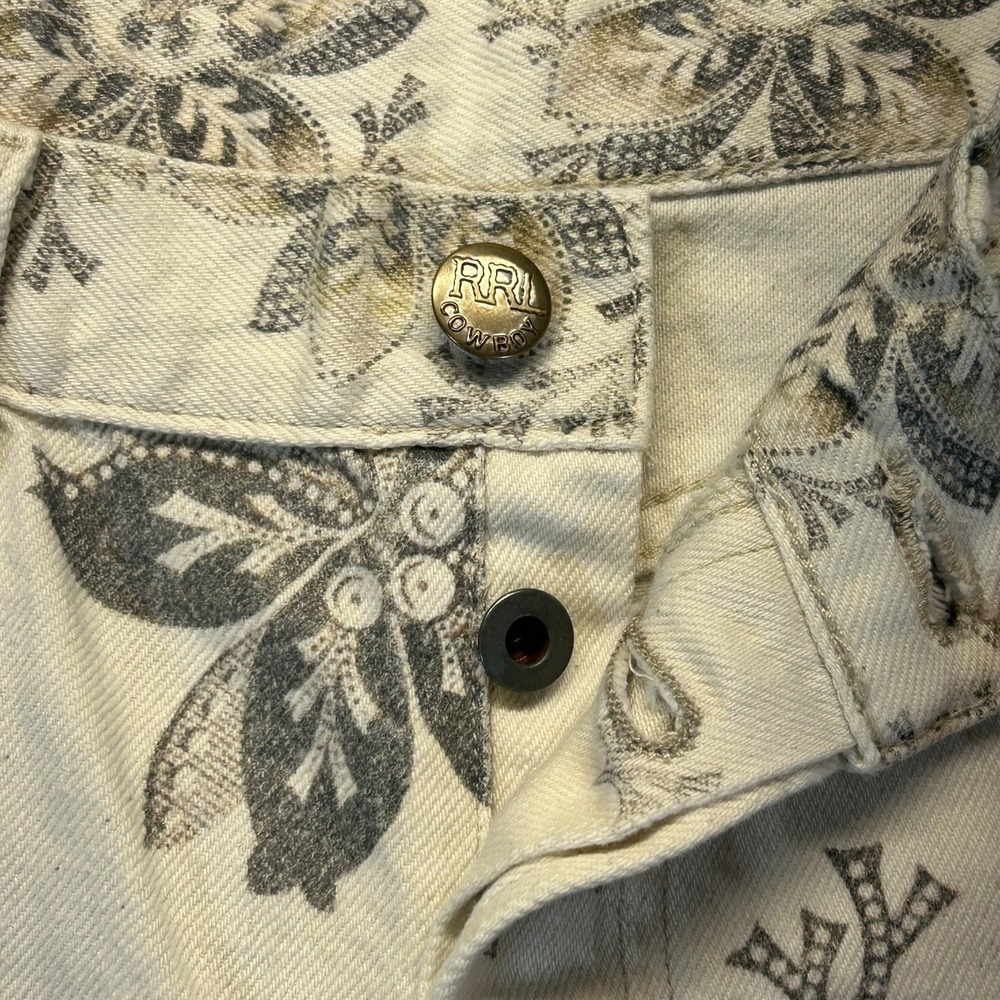 Double RL Denim Shorts Women's 28 RRL Boy Fit Brylee Floral Print Raw Hem 4" NEW - Picture 4 of 16